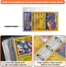 Load image into Gallery viewer, 2-Pocket Mini Cards Binder for Pokemon Cards Fit 80 Pcs Cards