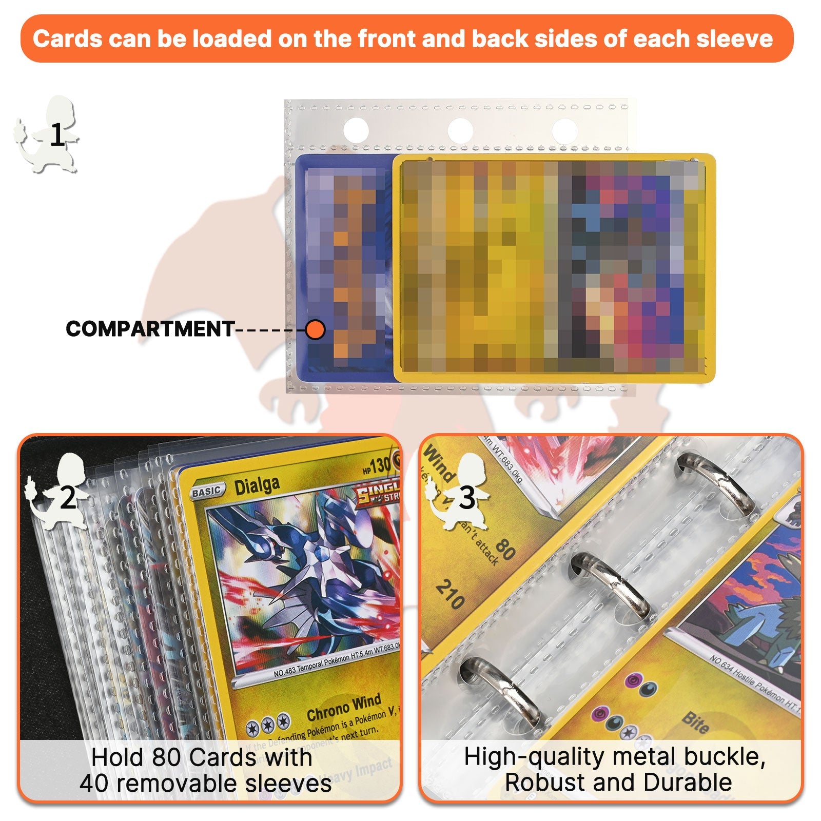 2-Pocket Mini Cards Binder for Pokemon Cards Fit 80 Pcs Cards Zelda Cards 2-Pocket Mini Cards Binder for Pokemon Cards Fit 80 Pcs Cards Zelda Cards