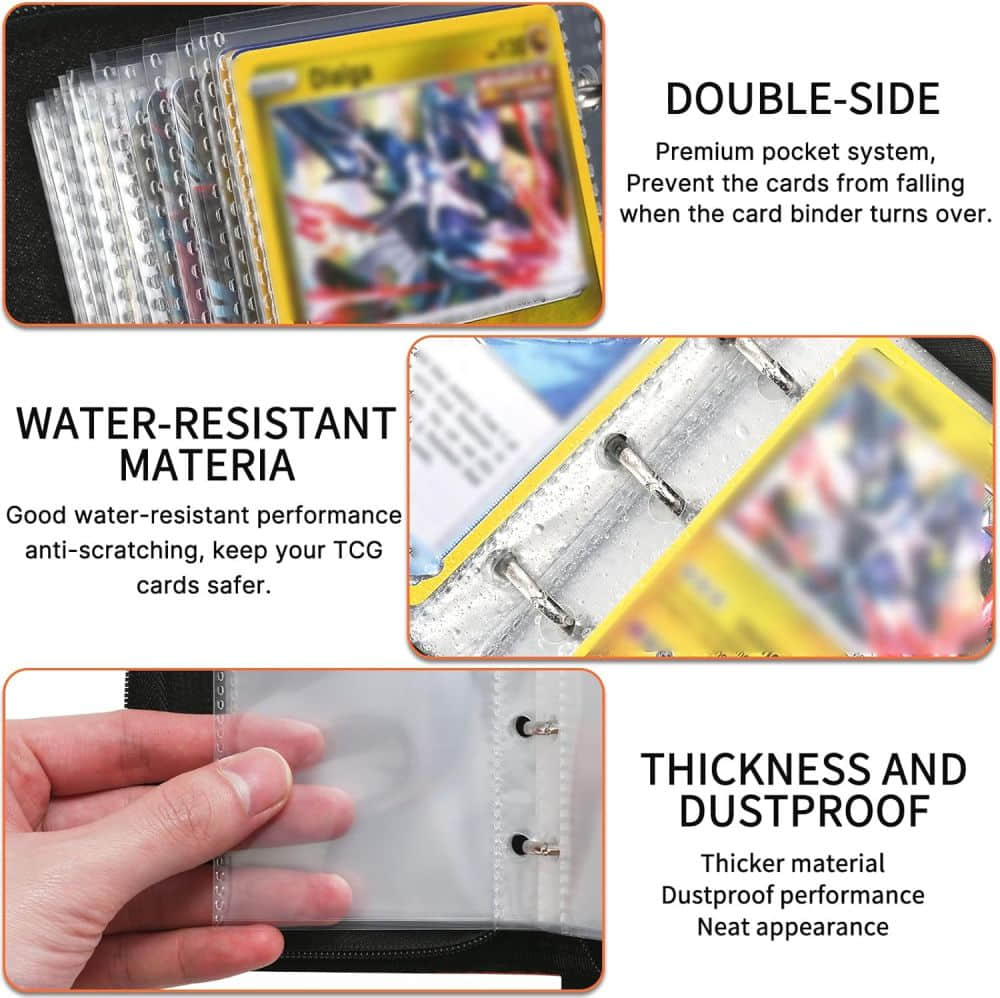 2-Pocket Mini Cards Binder for Pokemon Cards Fit 80 Pcs Cards Zelda Cards 2-Pocket Mini Cards Binder for Pokemon Cards Fit 80 Pcs Cards Zelda Cards