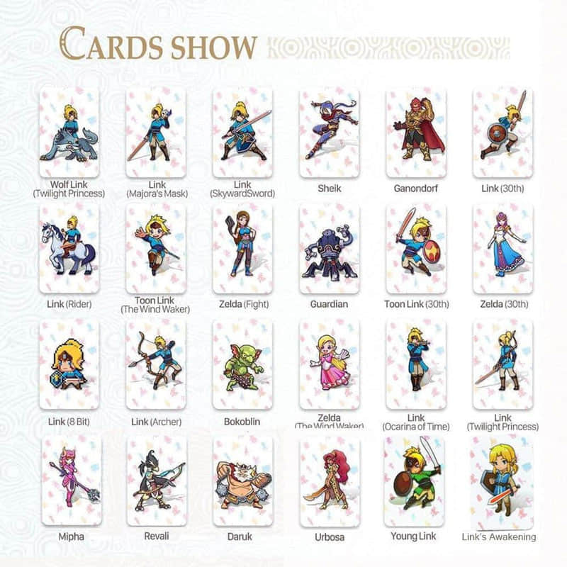 Botw 23/24/25/26 Cards in 1 Nfc Game Cards Pack for the Legend of Zelda Breath of the Wild With Mini Crystal Case (NS Game Card Size)